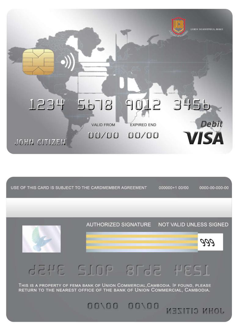 Cambodia Union Commercial bank visa card